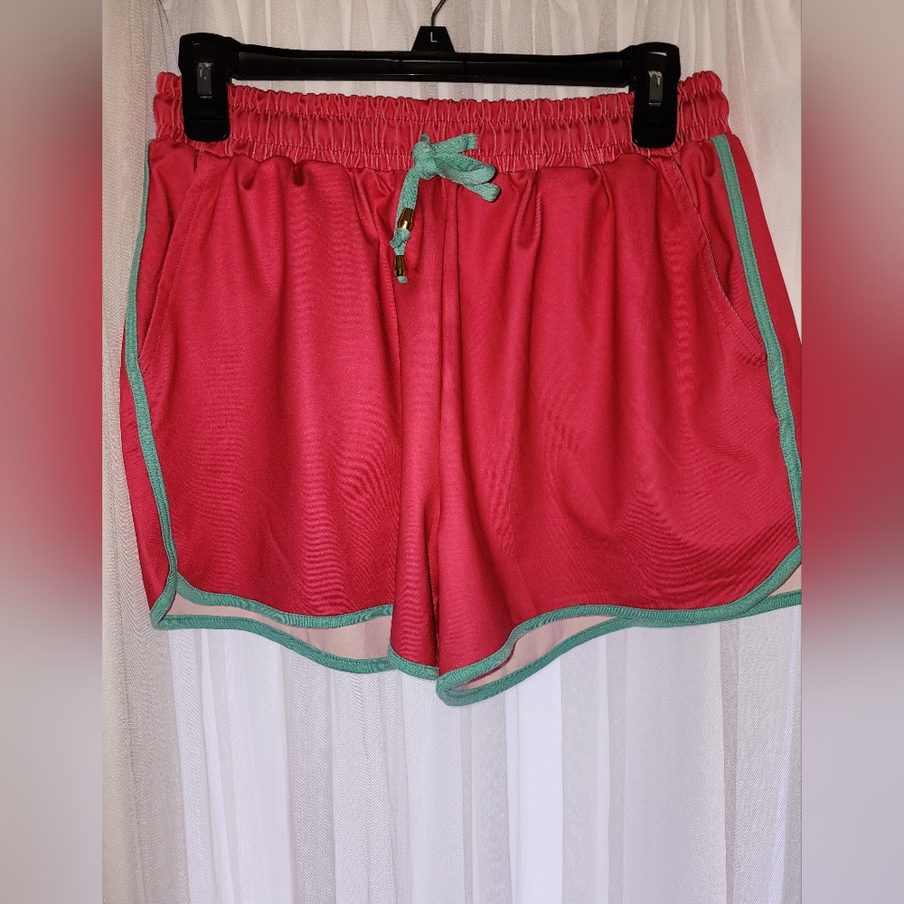 Jess Lea, Women's, Pink with Teal Drawstring,   Everyday Shorts, Size L, NWTJes